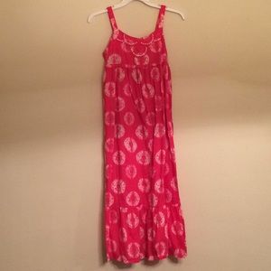 Pink tie-dye long dress